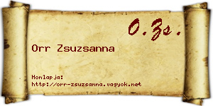 Orr Zsuzsanna névjegykártya
